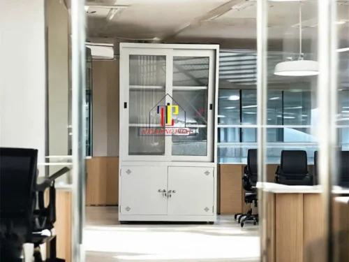 Tủ hồ sơ 4 cánh kính lùa trên