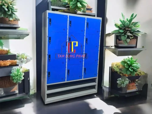 Tủ trường học 12 ngăn 2 khay để dép